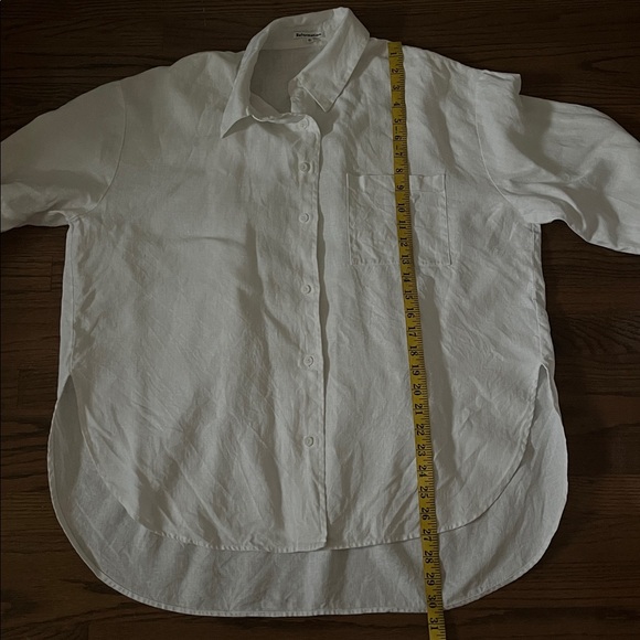 Reformation Andy Oversized Long Sleeve Button-Up Shirt White - Picture 13 of 13